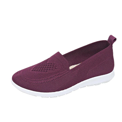 Női Slip-On Cipő - Lélegző Hálós Casual Lapos Cipő Tavaszi-Őszi Szezonra