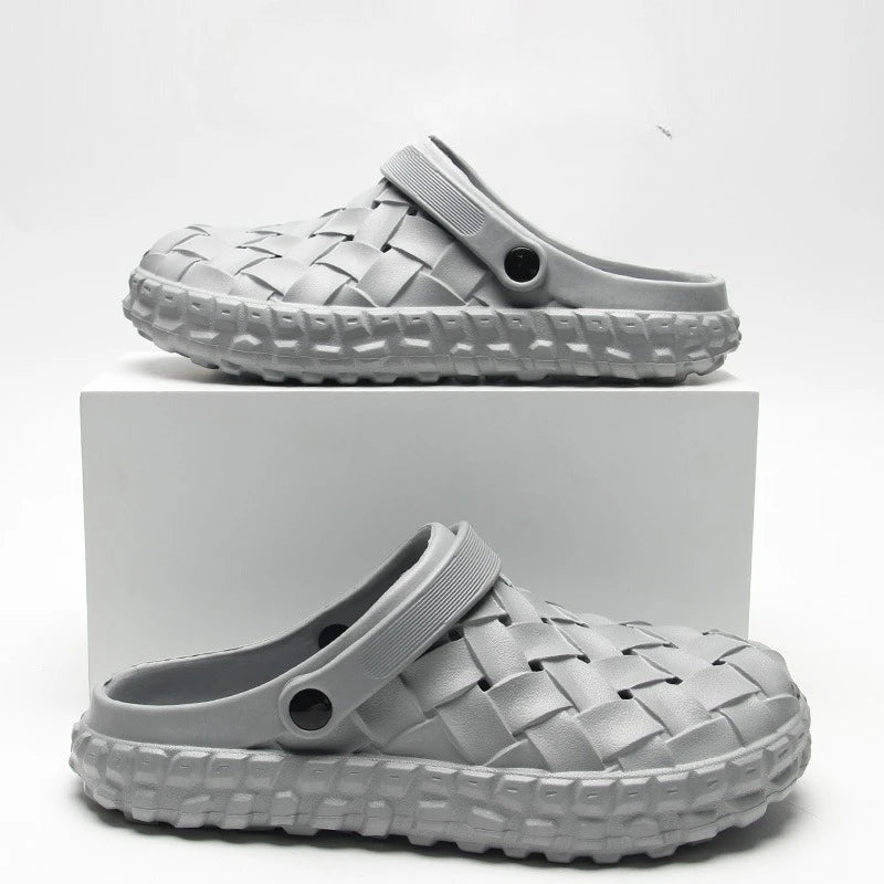 Férfi Outdoor Szandál EVA - Puha Talpú Strand Papucs Lyukacsos Design Fehér