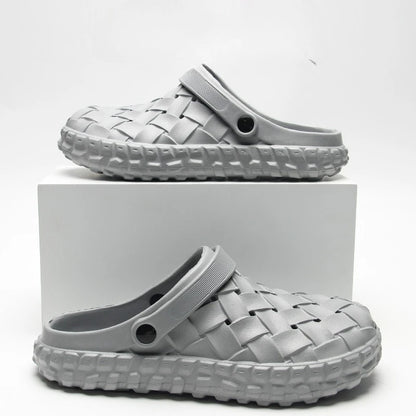 Férfi Outdoor Szandál EVA - Puha Talpú Strand Papucs Lyukacsos Design Fehér