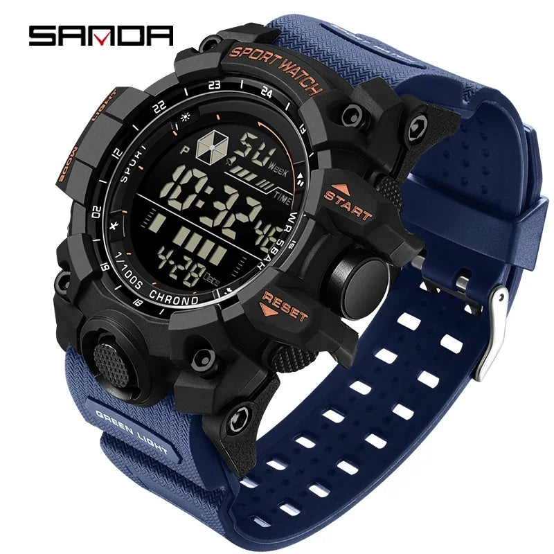 SANDA Herrenuhr, wasserdicht, LED