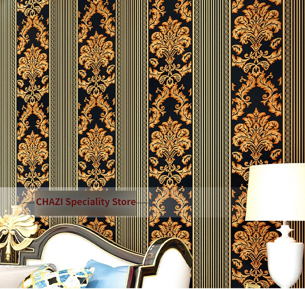DZQCN Damask 3D Tapéta Vízálló
