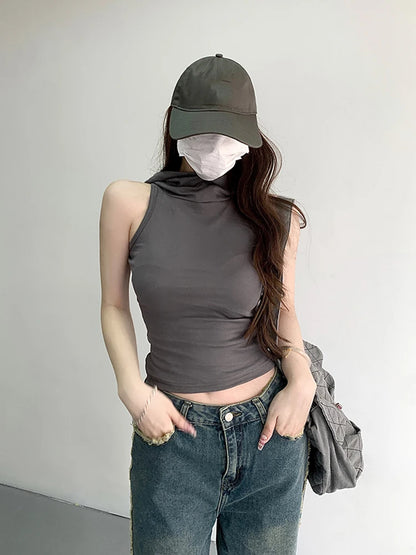 JEYONG Kapucnis Crop Top Női