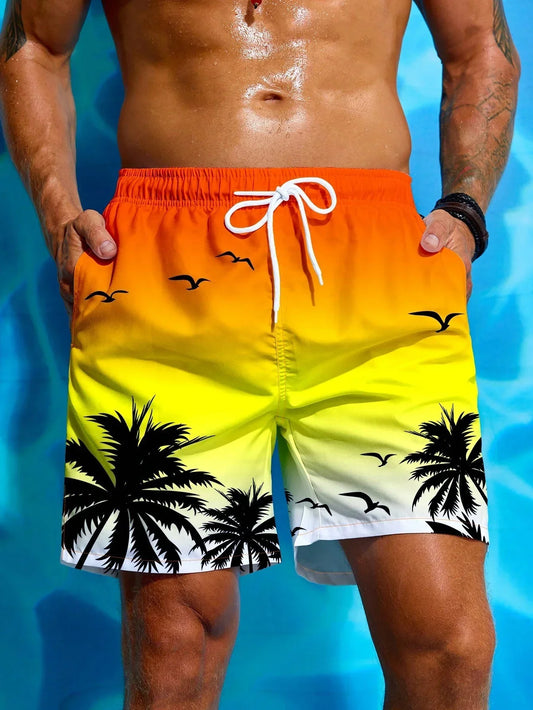 Férfi Pálma Mintás Board Shorts