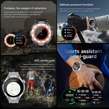 OutdoorTech GPS Sportos Okosóra Férfiaknak - 1,85 Hüvelykes AMOLED Kijelző NFC és HD Hívás IP68 Vízálló