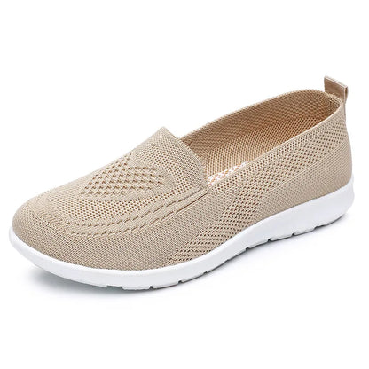 Női Slip-On Cipő - Lélegző Hálós Casual Lapos Cipő Tavaszi-Őszi Szezonra