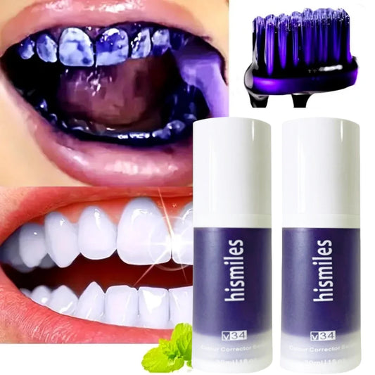 Purple Fehérítő Fogkrém Mélytisztítás Folteltávolítás - Friss Lehelet Otthoni Szájápolás 30ml