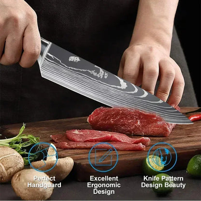 Damascus Konyhakés Éles Santoku