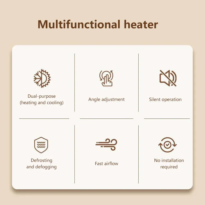 Xiaomi 360° Forgatható Autó Fűtőventilátor 12V/24V - Gyors Melegítés, Állítható Sebesség