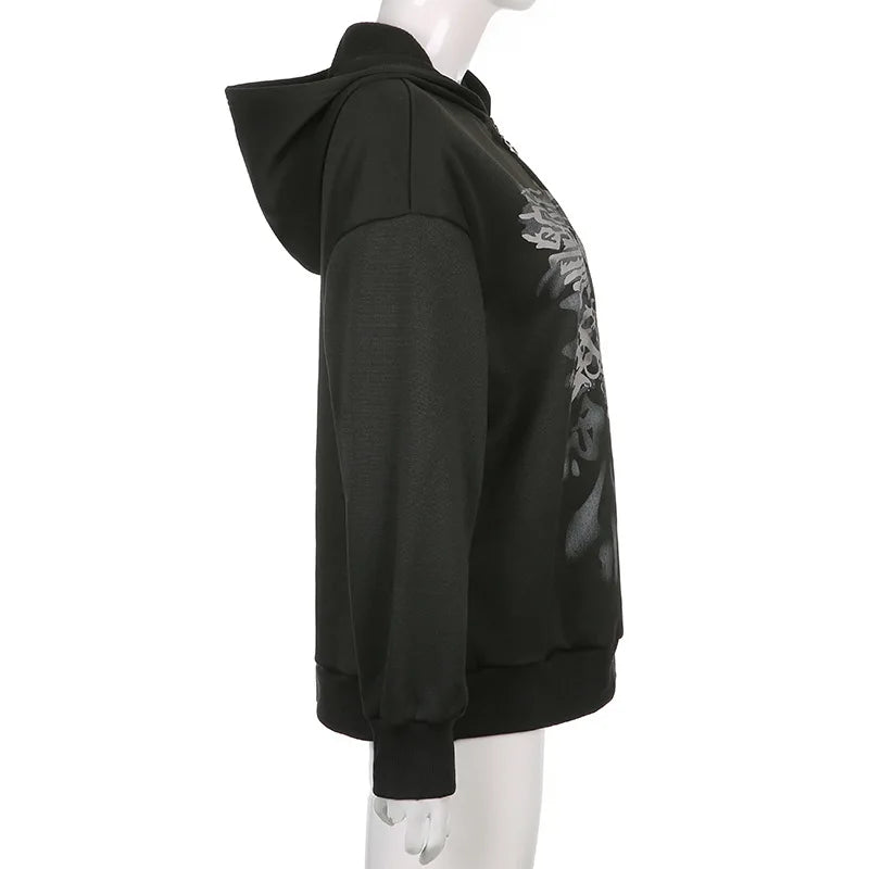 Liva Girl Gótikus Zip Hoodie