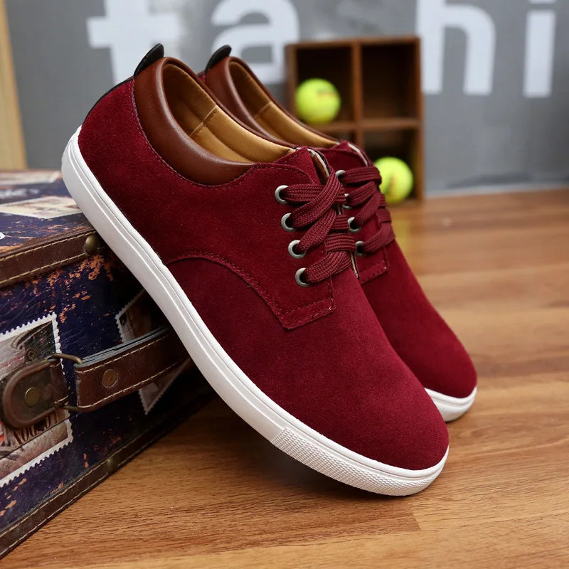 Férfi Divatos Sneaker - Velúr Bőr Casual Cipő Nagy Méretben