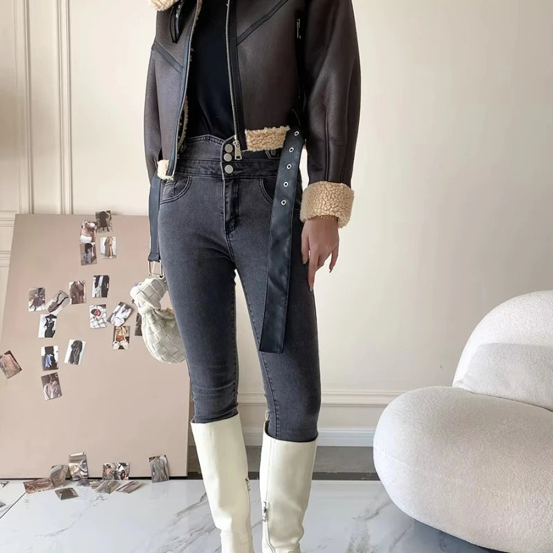 Liva Girl Műszőrmés Kabát Öv