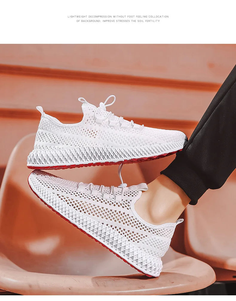 Férfi Casual Sneaker Mesh Slip-On - Légáteresztő Lapos Talpú Cipő Nagy Méret