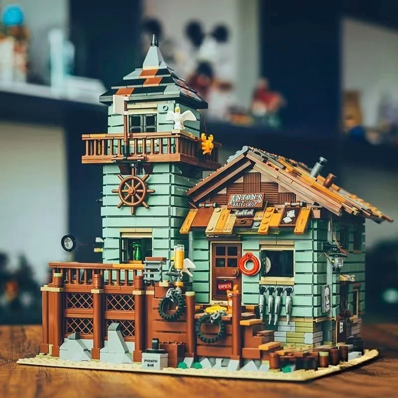 2643 Darabos Horgászkunyhó Építő Szett Lego Kompatibilis - Részletes Óceán Témájú Ház