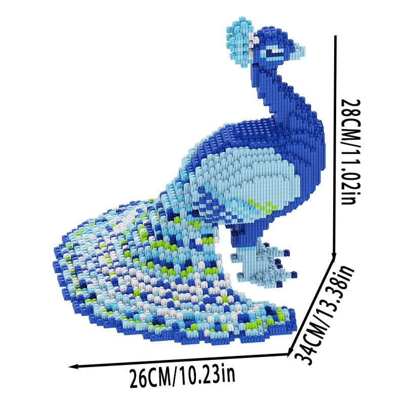 Páva Építő Kocka Modell - 5634 Darabos Lego Kompatibilis Kreatív Dísz Ajándék