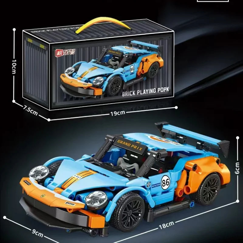 Építő Kocka Autó Verseny Sportos Modell Városi Mechanikus Kis Blokk Puzzle Játék - Kompatibilis Legóval