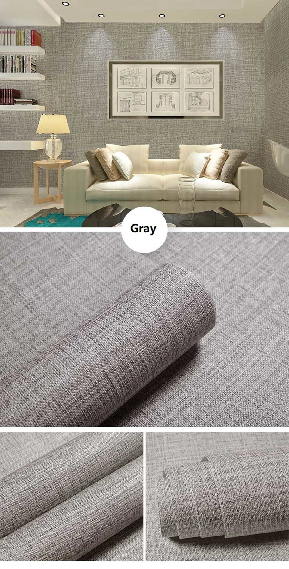 Linen PVC Öntapadós Tapéta