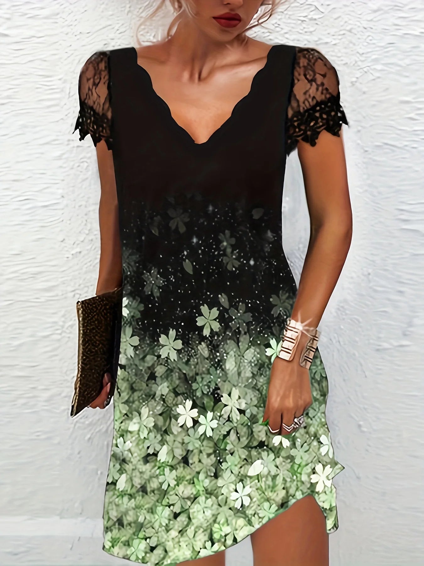 SuitSet Women's Lace V-Neck Dress
