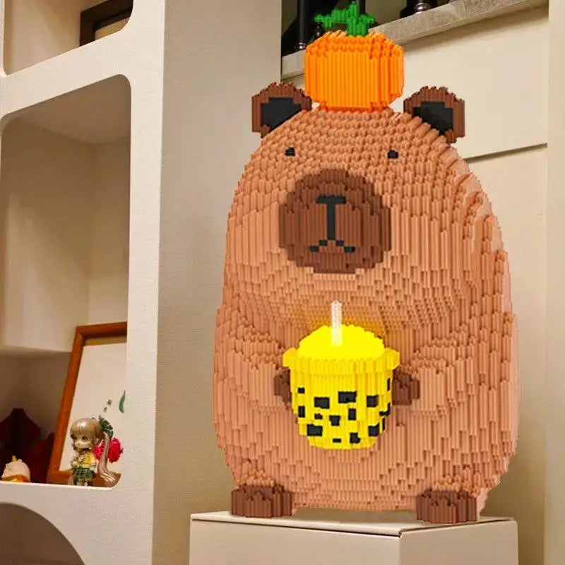 3836 Darabos Persimmon Tejes Teás Capybara Modell Építő Puzzle - Parti És Szobadíszhez Alkalmas