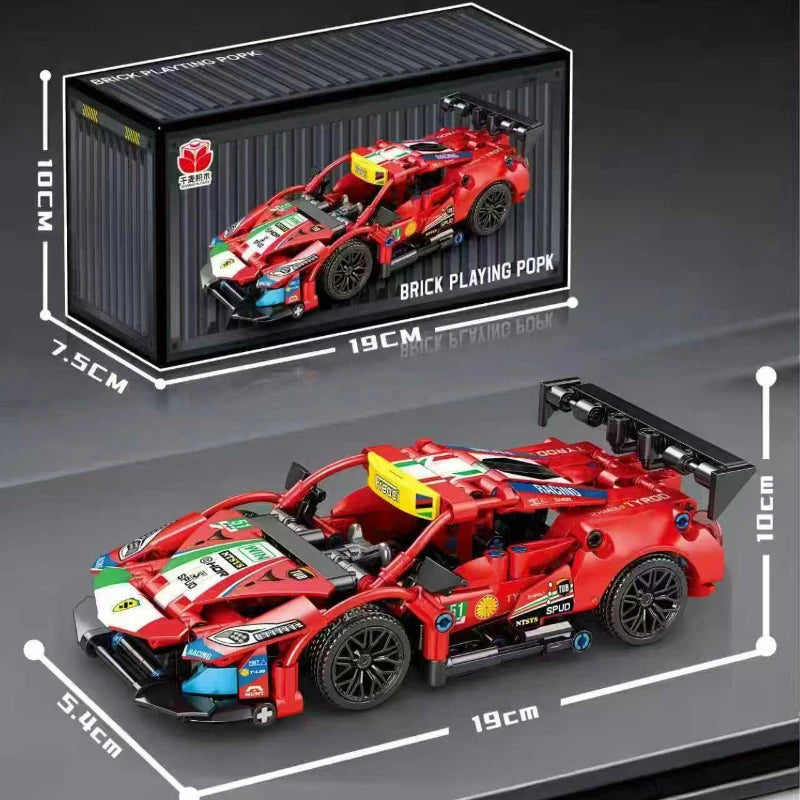 Építő Kocka Autó Verseny Sportos Modell Városi Mechanikus Kis Blokk Puzzle Játék - Kompatibilis Legóval