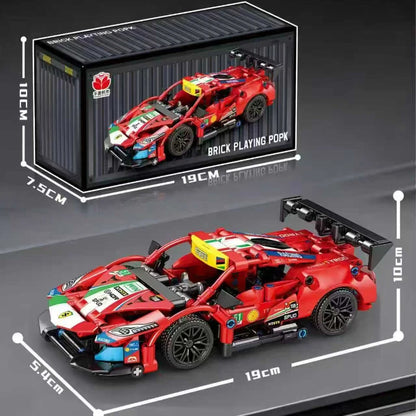 Építő Kocka Autó Verseny Sportos Modell Városi Mechanikus Kis Blokk Puzzle Játék - Kompatibilis Legóval