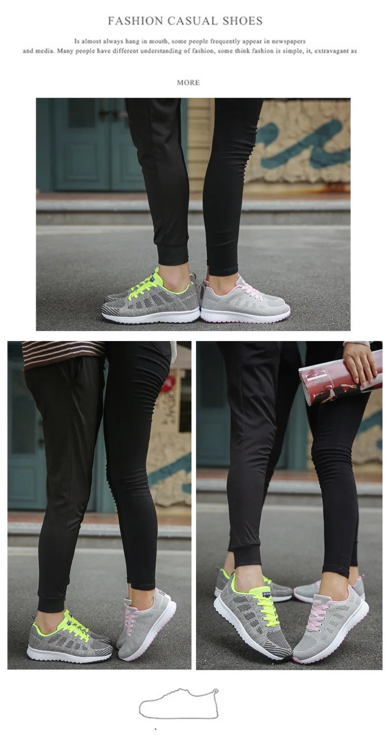 Női Sportos Cipő - Légáteresztő Hálós Sneaker