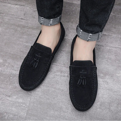 Férfi Casual Loafer - Bojtos Bőr Mokaszin Puha Talppal