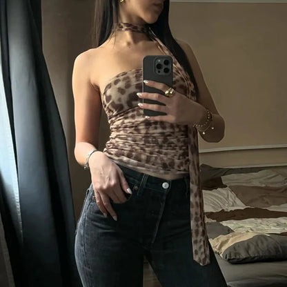 Leopard Print Crop Top JEYONG