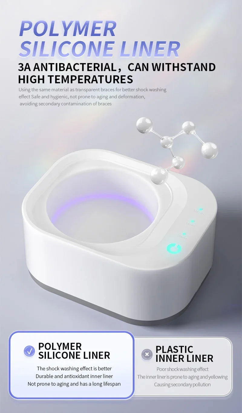 Xiaomi 50kHz UV Ultrahangos Tisztítógép - Fogszabályzó, Ékszer, Szemüveg Tisztító, 3 Fokozat