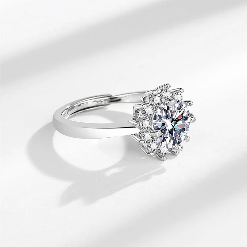 Moissanite Gyűrű Szív D Szín
