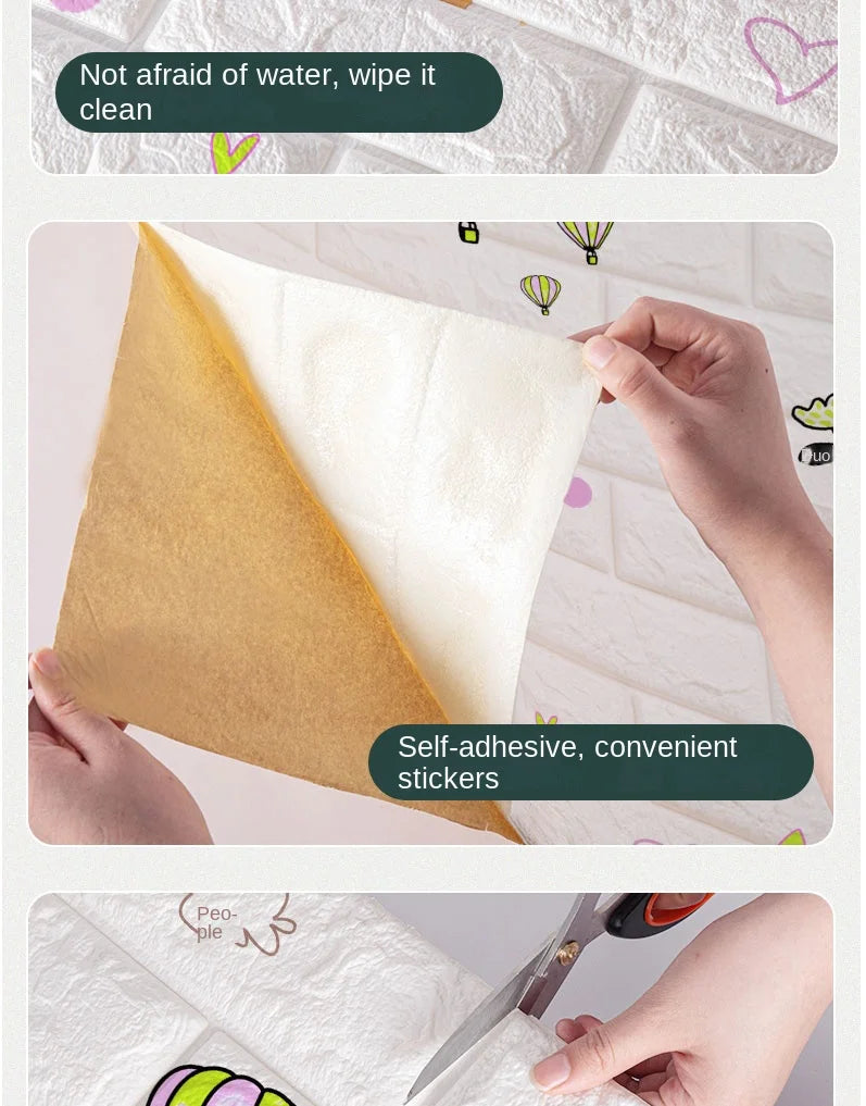 DZQ 3D Téglafal Öntapadós