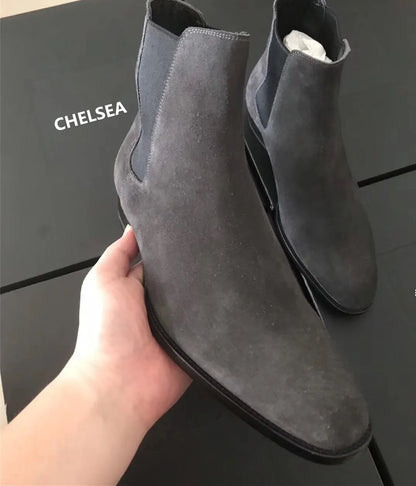 Férfi Designer Chelsea Csizma Luxus Bársony - Prémium Velúr Bőr Bokacsizma