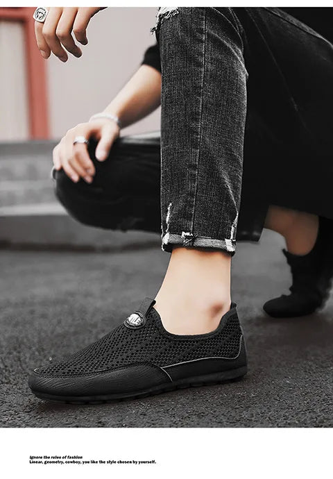 Férfi Nyári Mokaszin Cipő Könnyű Mesh - Elegáns Casual Loafer