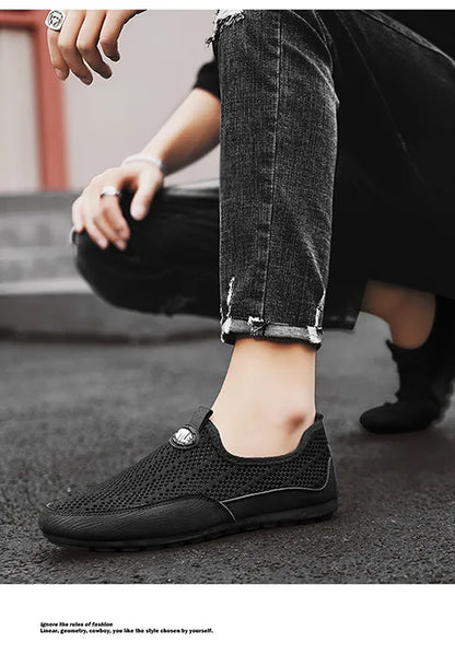 Férfi Nyári Mokaszin Cipő Könnyű Mesh - Elegáns Casual Loafer