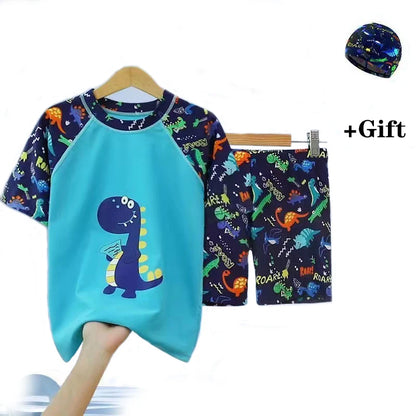 NONECN Jungen-Badeanzug-Set, 3-teilig