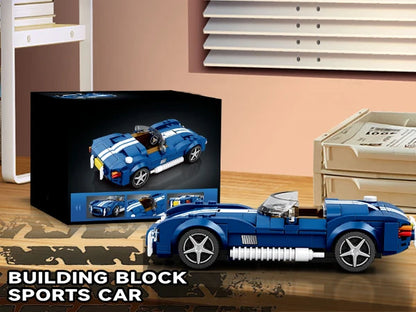 AMAZINGBLOKS 312 Pcs Kék Sport Autó Építő Készlet - Oktató Játék És Asztali Dísz Modell Gyerekeknek