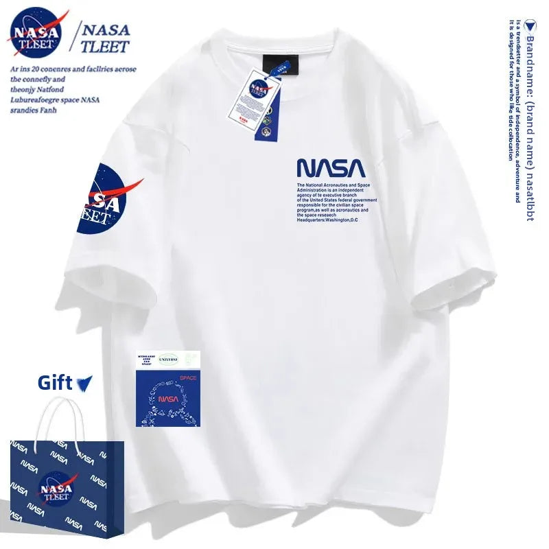 NASA-Baumwoll-T-Shirt, atmungsaktives Muster