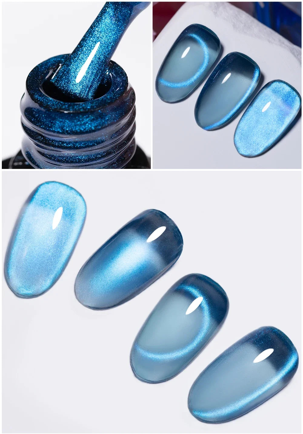 Puente Cat Eye Gel Fényes Kék