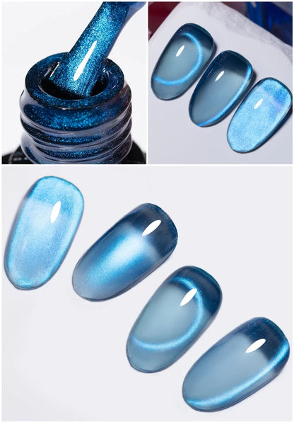 Puente Cat Eye Gel Fényes Kék