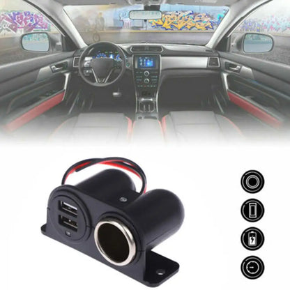 USB Autós Töltő Kettős Port