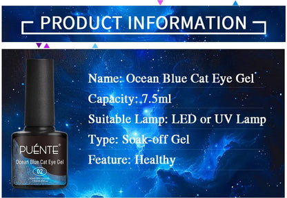 Puente Cat Eye Gel Fényes Kék