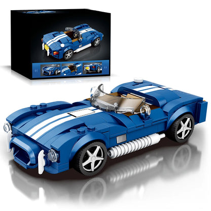 AMAZINGBLOKS 312 Pcs Kék Sport Autó Építő Készlet - Oktató Játék És Asztali Dísz Modell Gyerekeknek