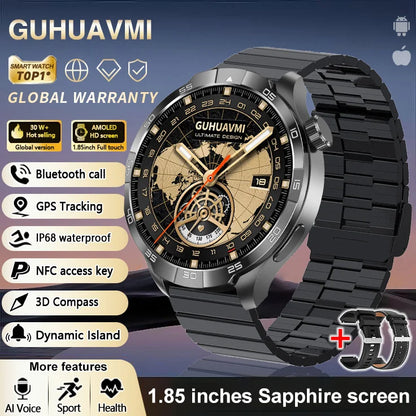 OutdoorTech GPS Sportos Okosóra Férfiaknak - 1,85 Hüvelykes AMOLED Kijelző NFC és HD Hívás IP68 Vízálló