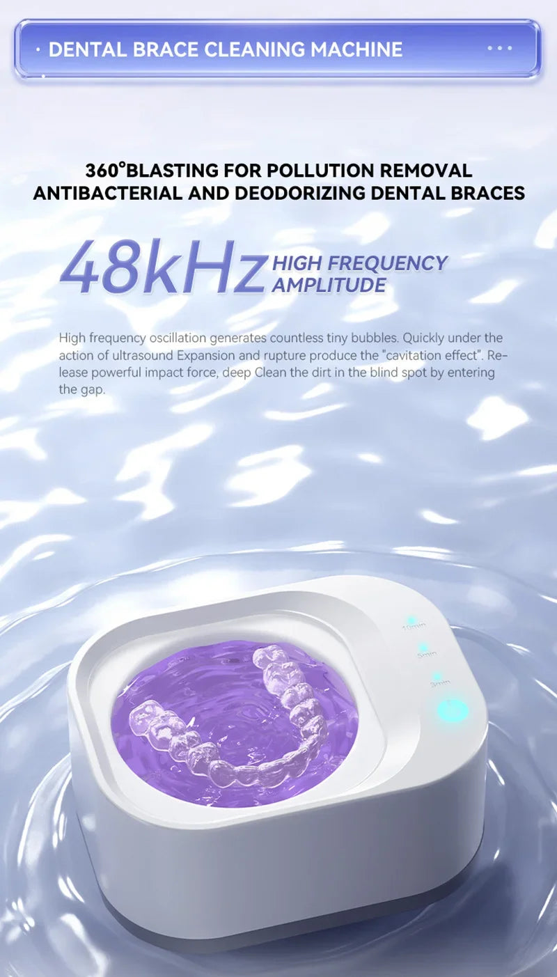 Xiaomi 50kHz UV Ultrahangos Tisztítógép - Fogszabályzó, Ékszer, Szemüveg Tisztító, 3 Fokozat