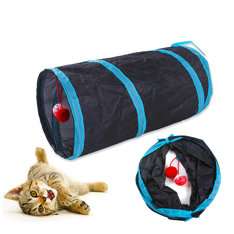 Cat Tunnel Foldable Cat Tube Toy - Breathable For Indoor Use