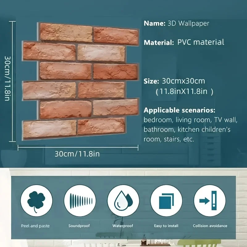 3D Tégla Mintás Falmatrica