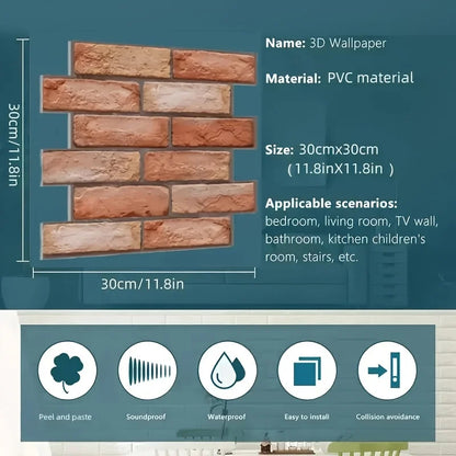 3D Tégla Mintás Falmatrica