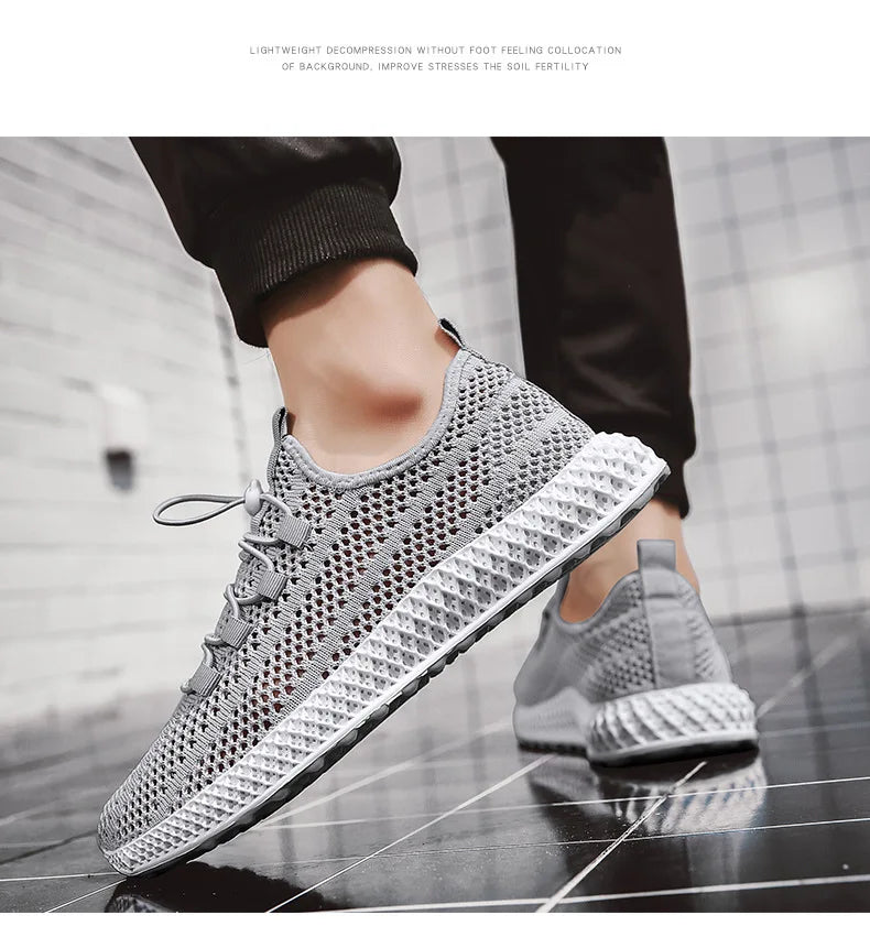 Férfi Casual Sneaker Mesh Slip-On - Légáteresztő Lapos Talpú Cipő Nagy Méret