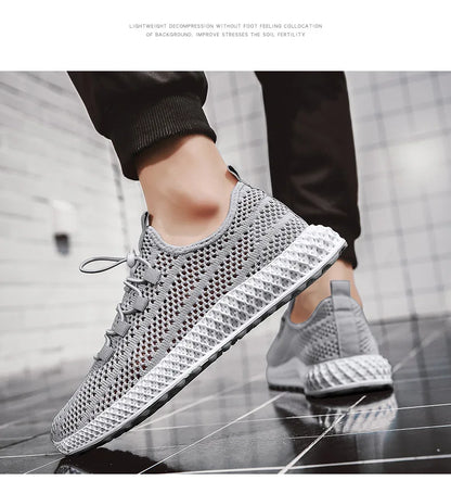 Férfi Casual Sneaker Mesh Slip-On - Légáteresztő Lapos Talpú Cipő Nagy Méret