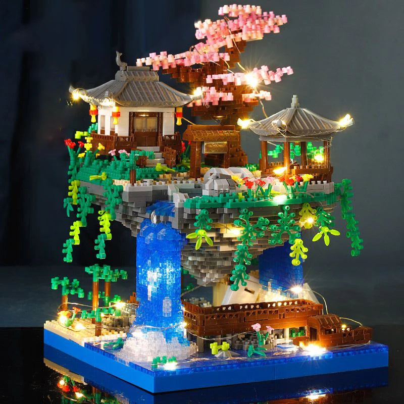 Gudong Wisdom Taohuatan 3D Építő Blokk Sor Miniatűr Modell Puzzle Gyűjtemény - Lego Kompatibilis