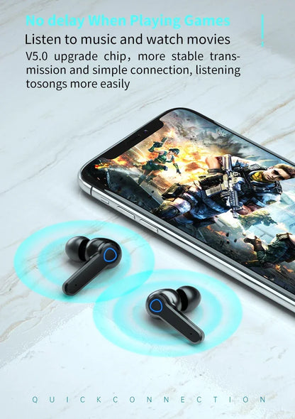 DAMORE M19 Fülhallgató TWS Earphone - Aktív Zajszűrés, Érintéses Vezérlés, Vízálló LED Kijelző Mikrofonnal